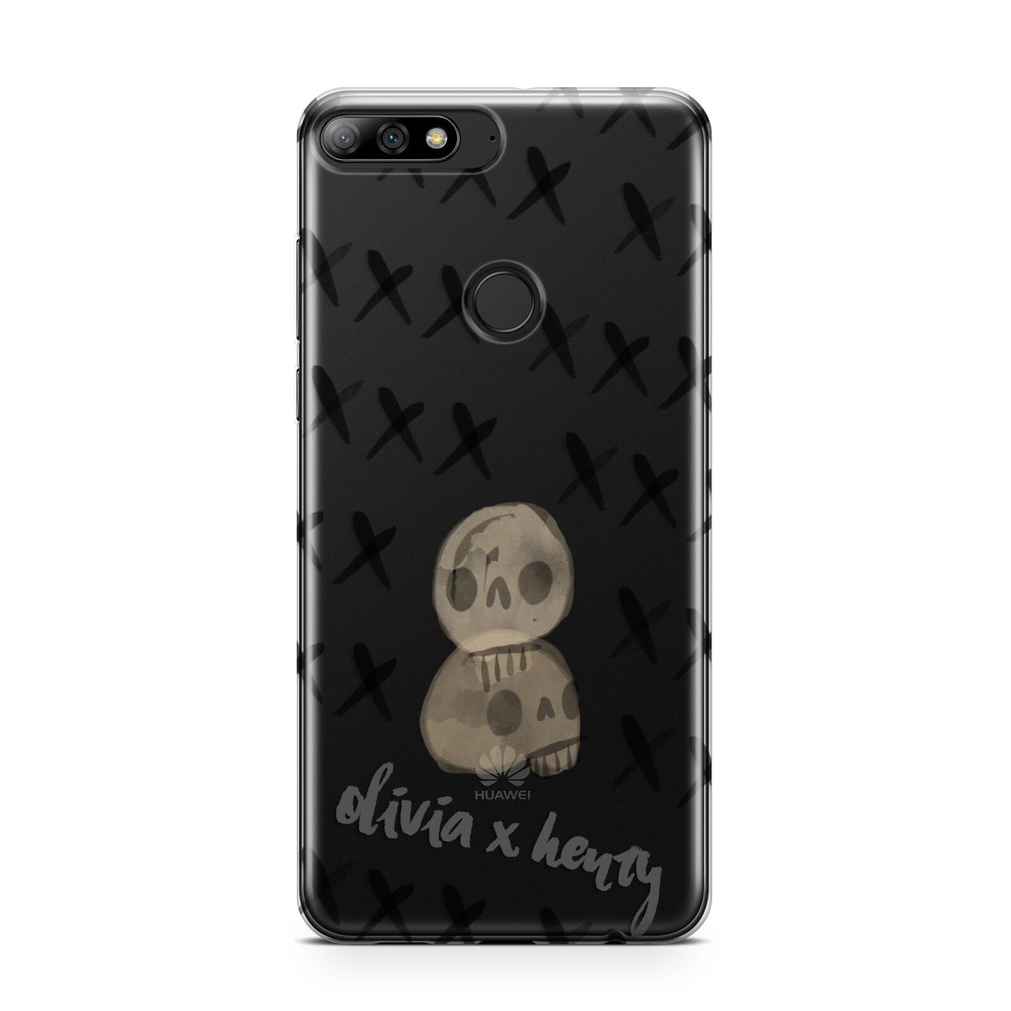 Skulls and Kisses Personalised Huawei Y7 2018