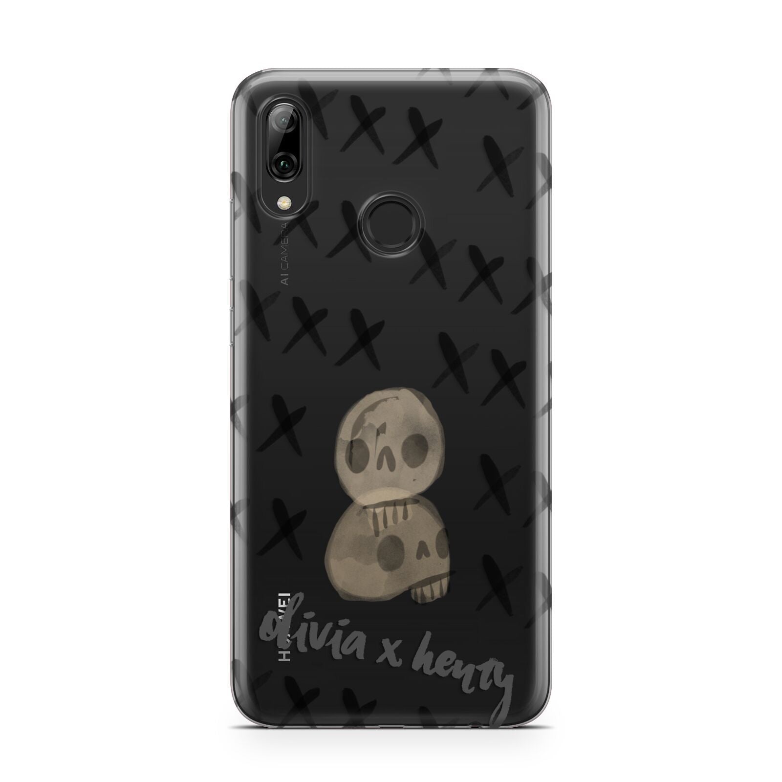 Skulls and Kisses Personalised Huawei Y7 2019