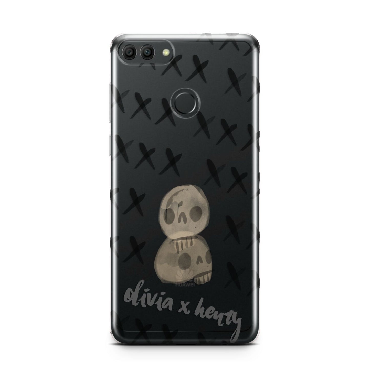 Skulls and Kisses Personalised Huawei Y9 2018