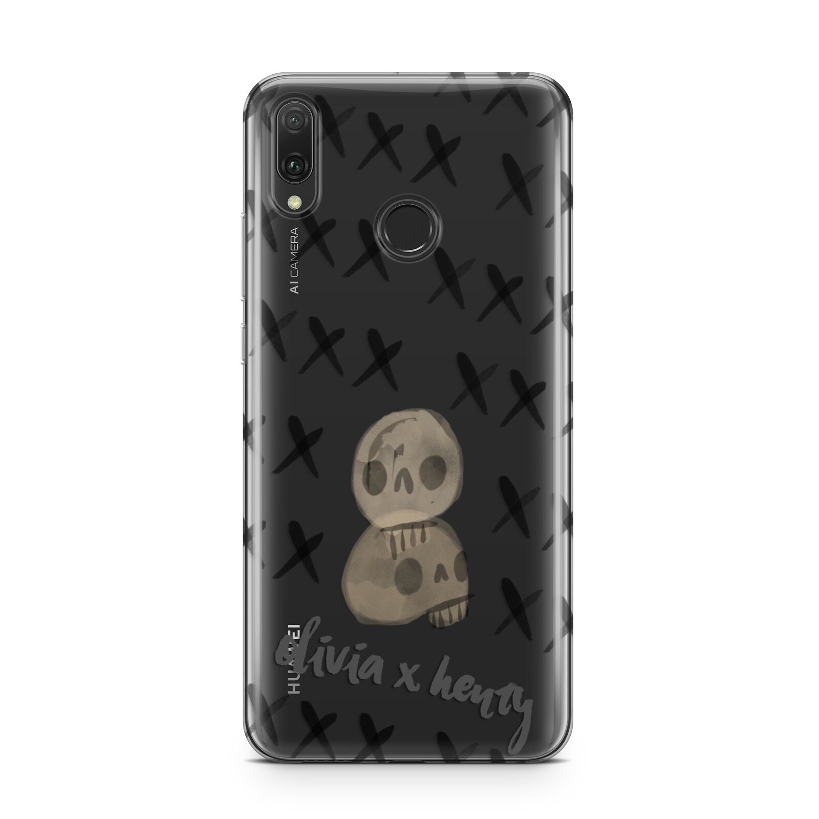 Skulls and Kisses Personalised Huawei Y9 2019