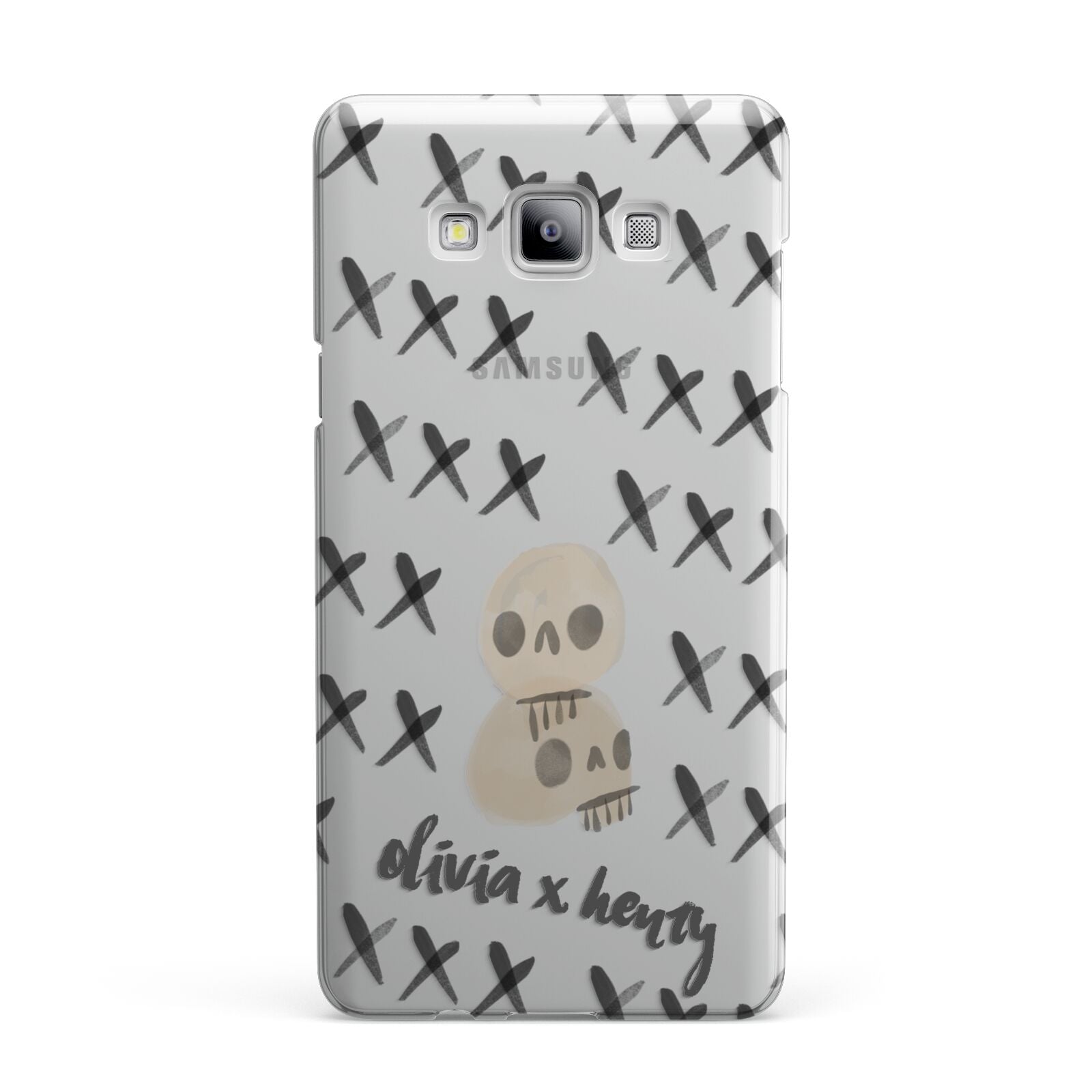 Skulls and Kisses Personalised Samsung Galaxy A7 2015 Case