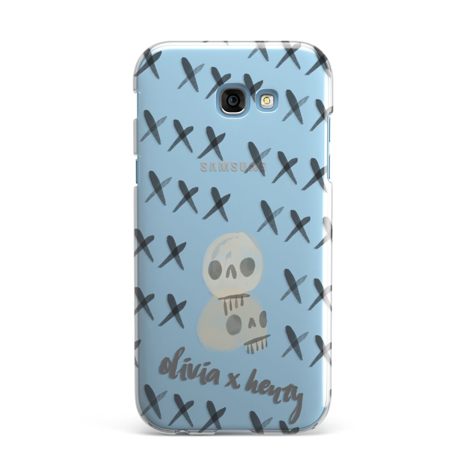 Skulls and Kisses Personalised Samsung Galaxy A7 2017 Case