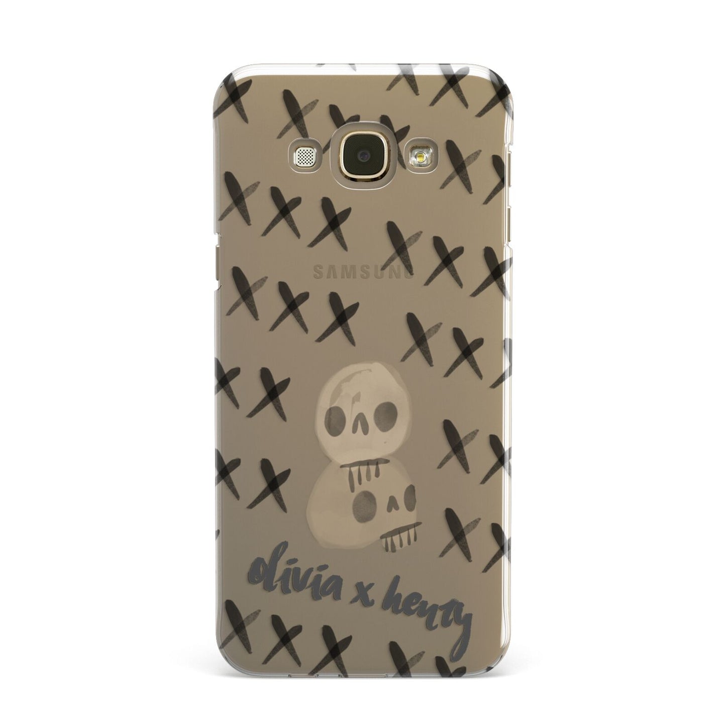 Skulls and Kisses Personalised Samsung Galaxy A8 Case