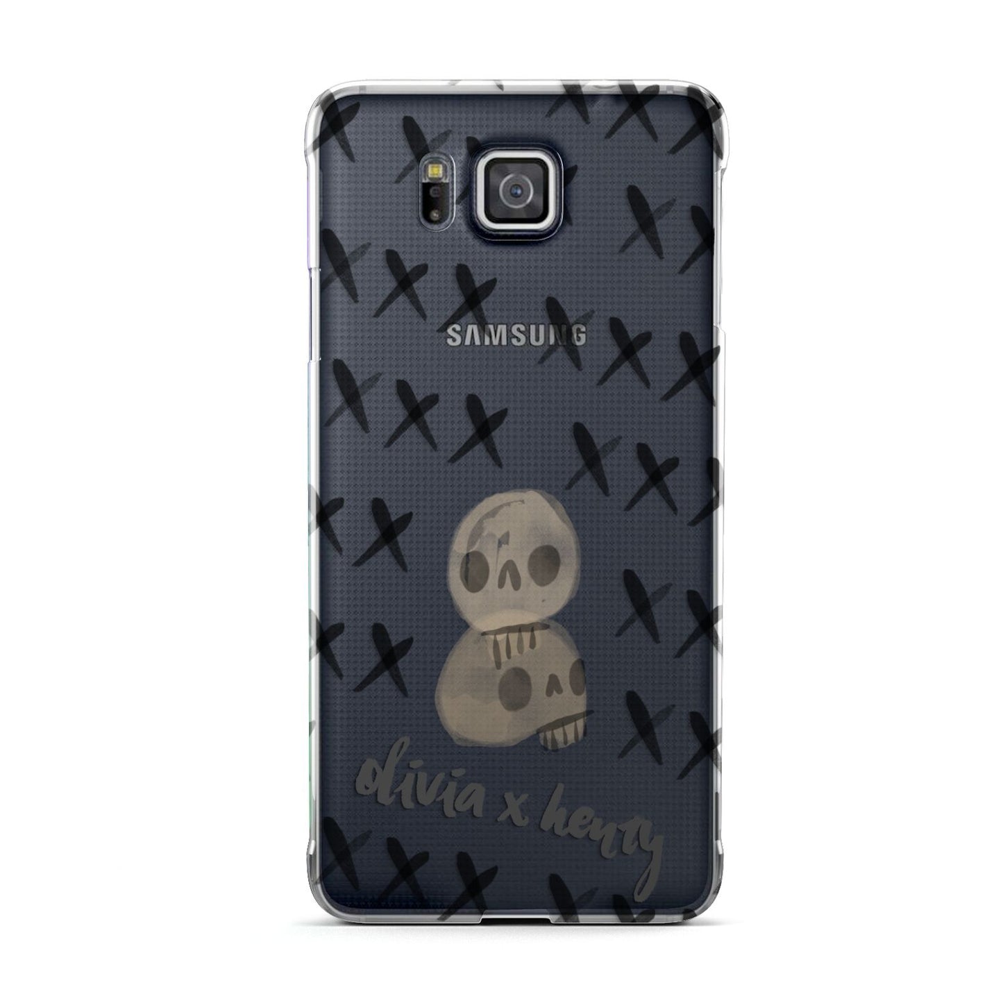 Skulls and Kisses Personalised Samsung Galaxy Alpha Case