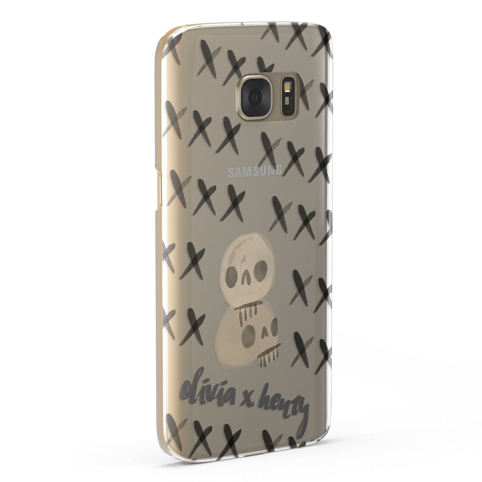 Skulls and Kisses Personalised Samsung Galaxy Case Fourty Five Degrees