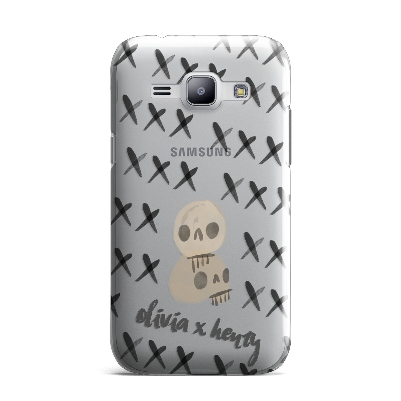 Skulls and Kisses Personalised Samsung Galaxy J1 2015 Case