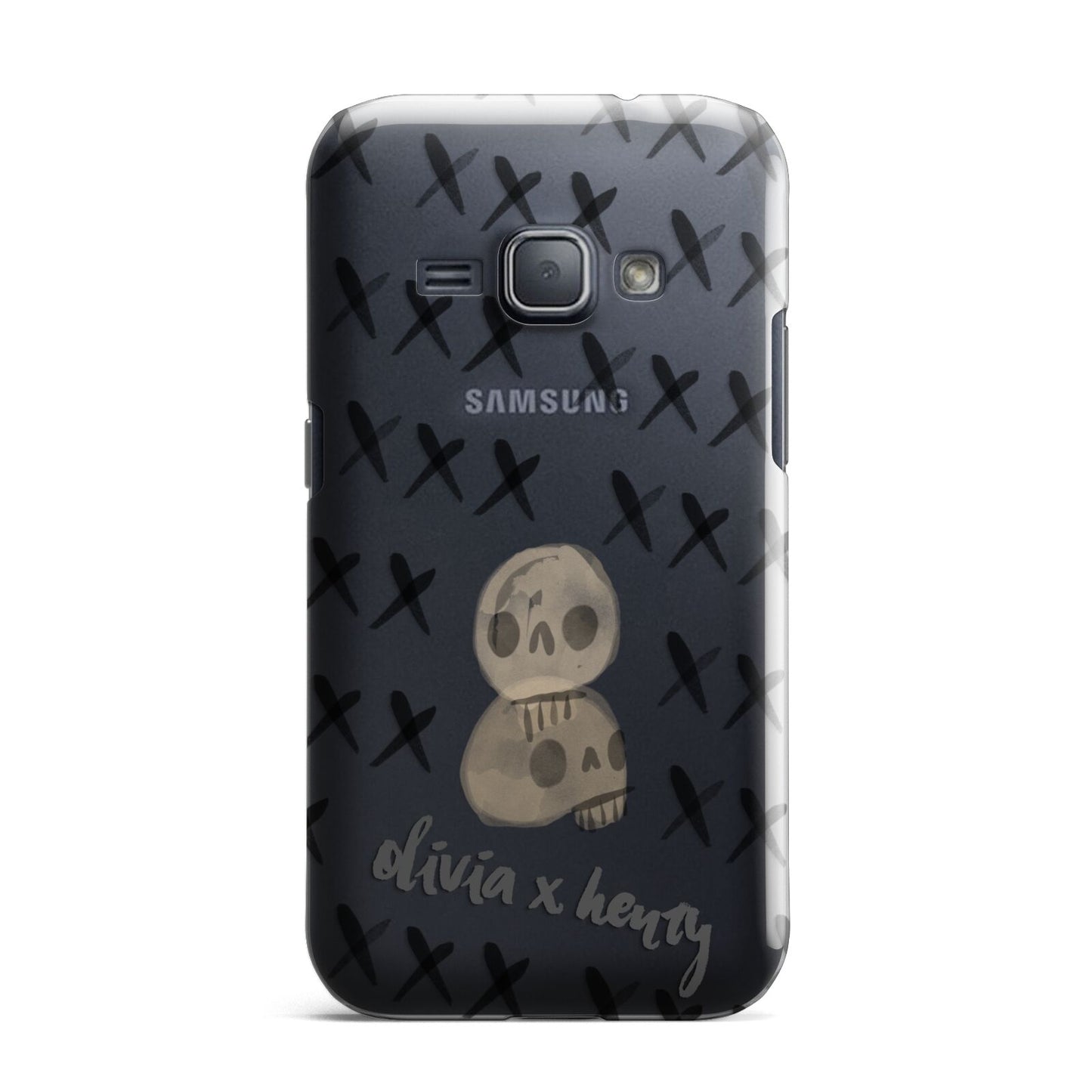 Skulls and Kisses Personalised Samsung Galaxy J1 2016 Case