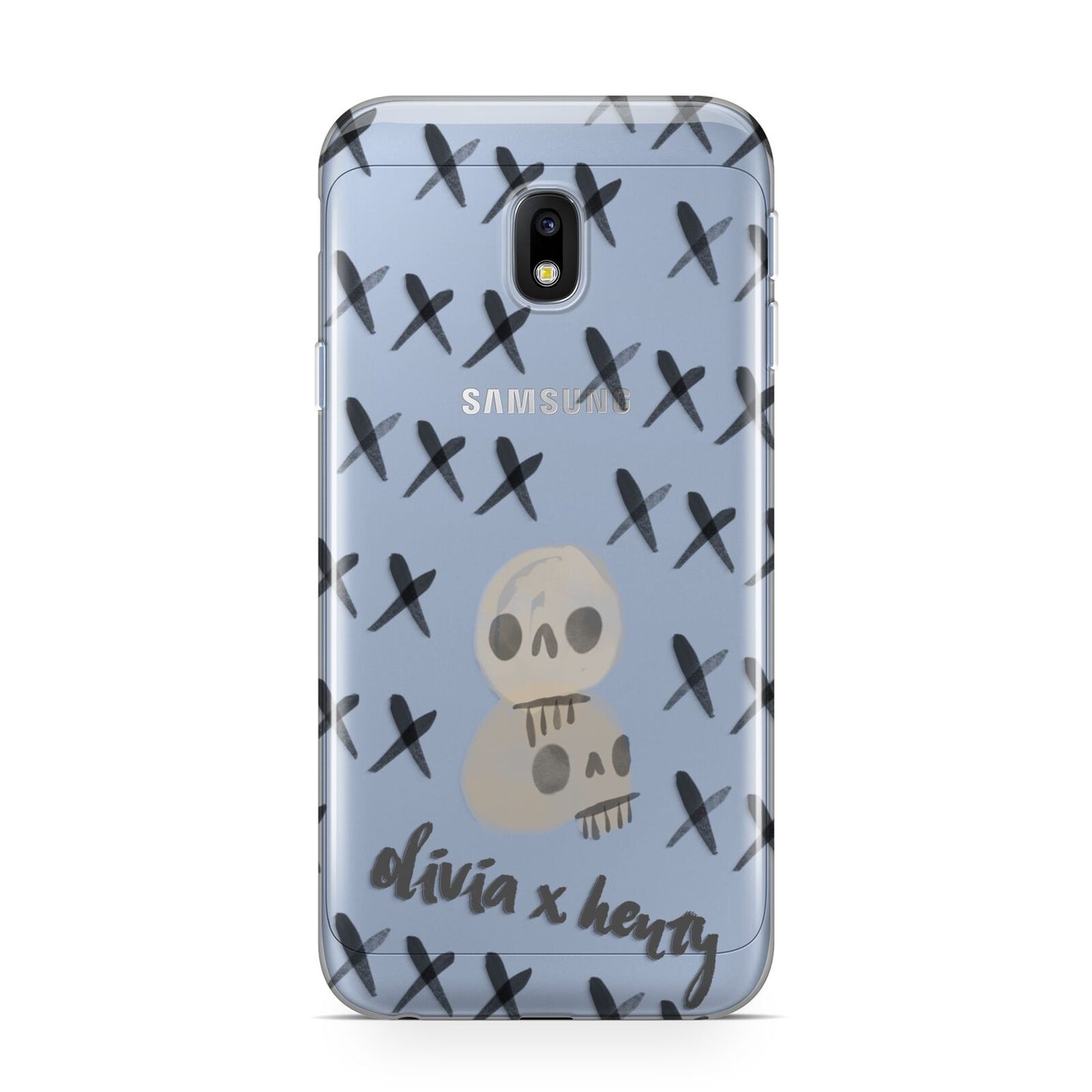 Skulls and Kisses Personalised Samsung Galaxy J3 2017 Case