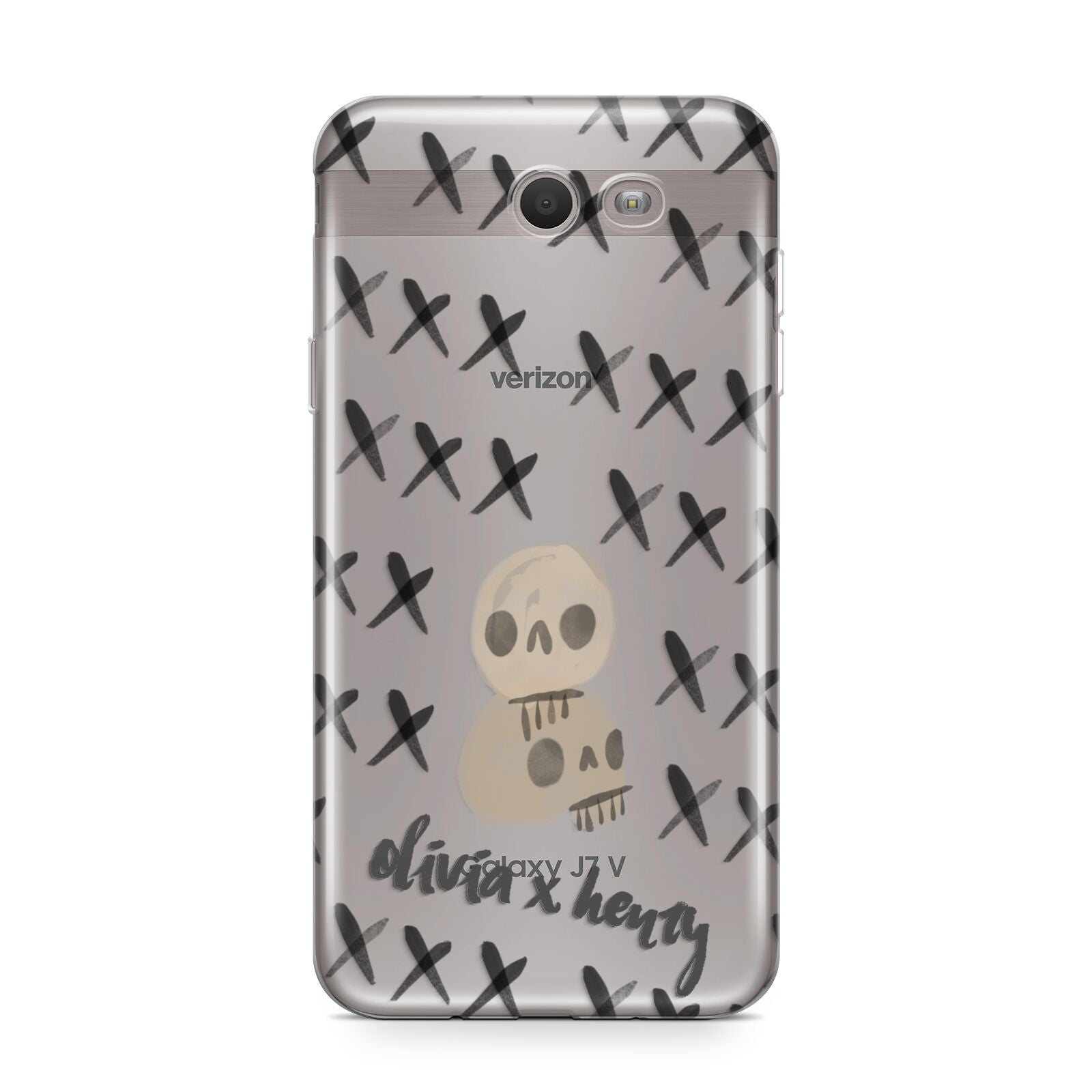 Skulls and Kisses Personalised Samsung Galaxy J7 2017 Case