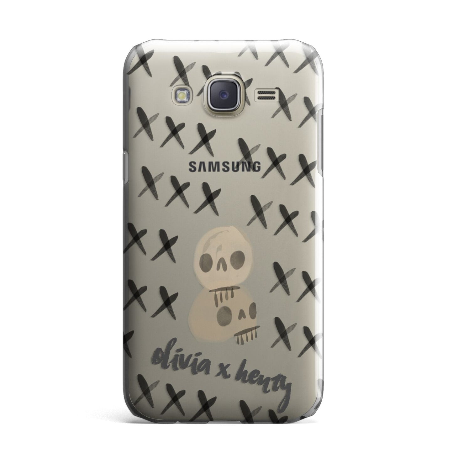 Skulls and Kisses Personalised Samsung Galaxy J7 Case