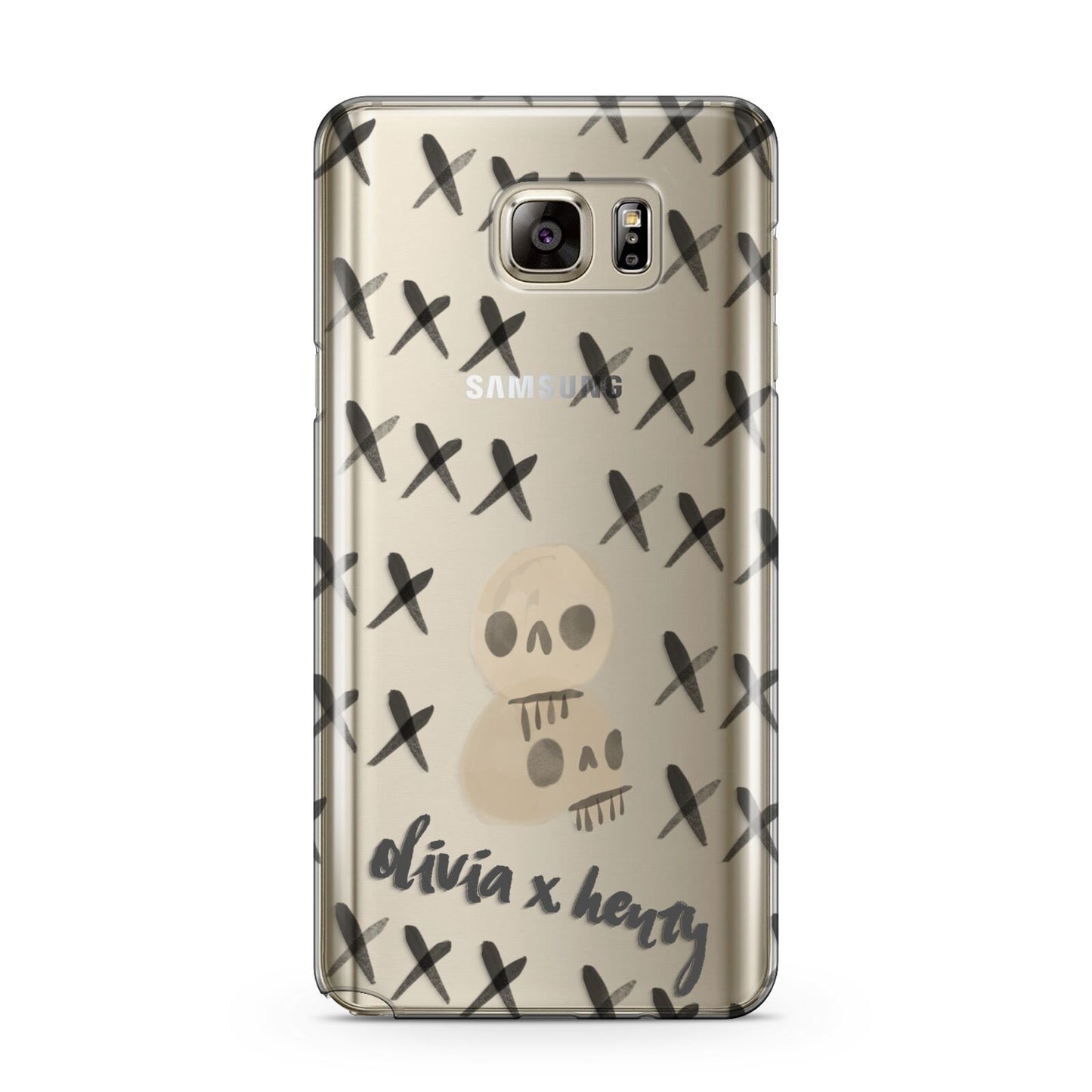 Skulls and Kisses Personalised Samsung Galaxy Note 5 Case