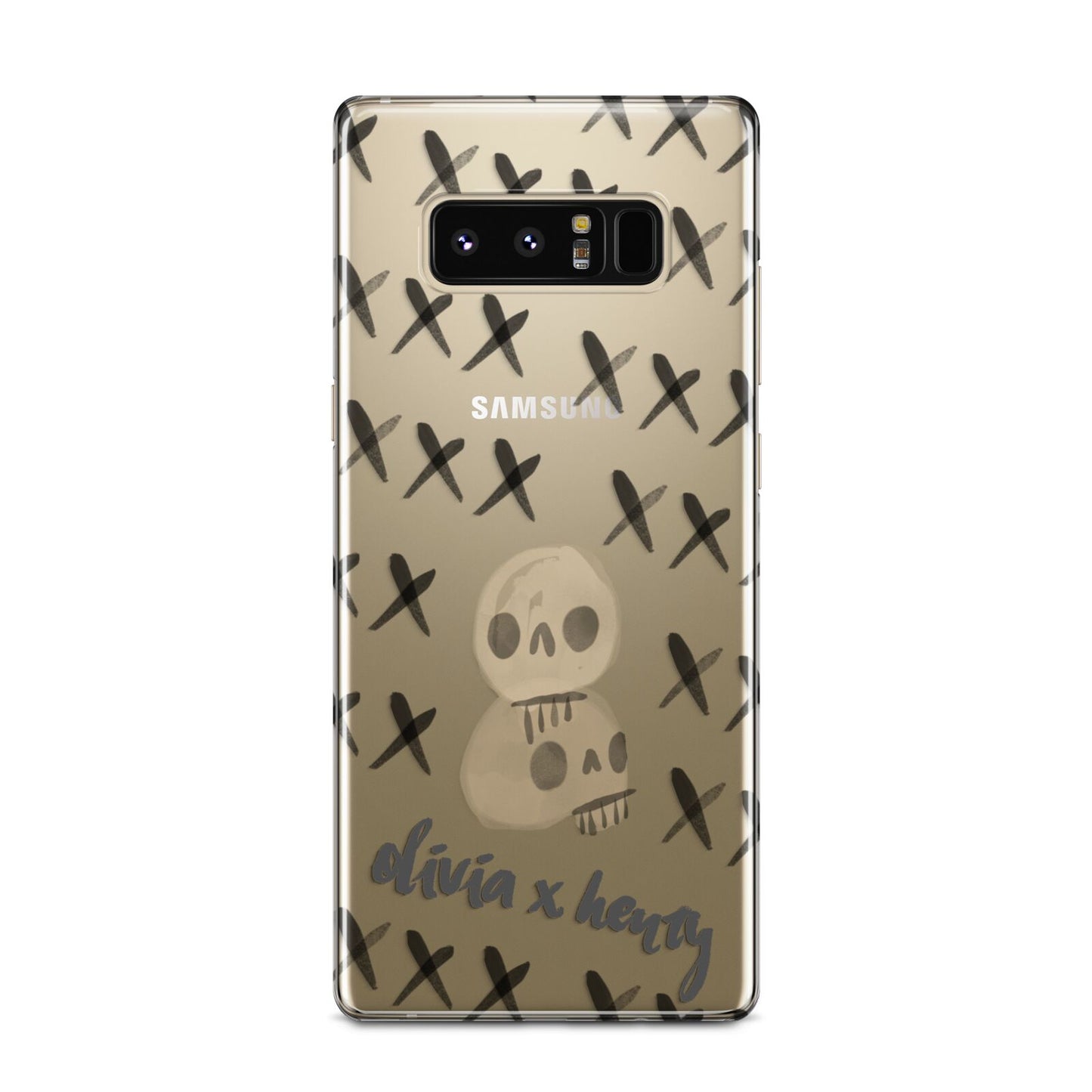 Skulls and Kisses Personalised Samsung Galaxy Note 8 Case