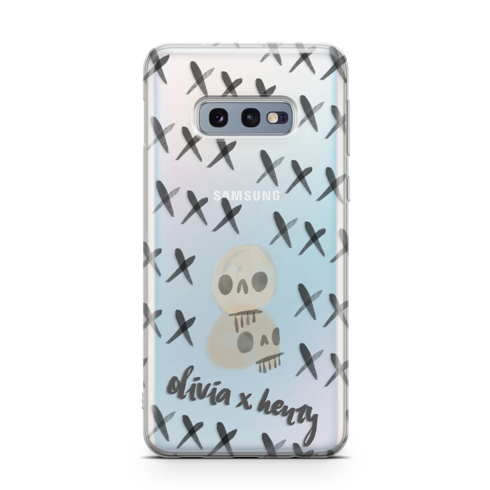 Skulls and Kisses Personalised Samsung Galaxy S10E Case