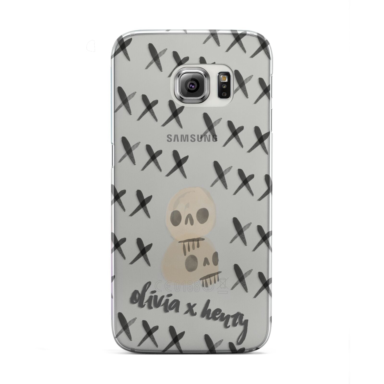 Skulls and Kisses Personalised Samsung Galaxy S6 Edge Case