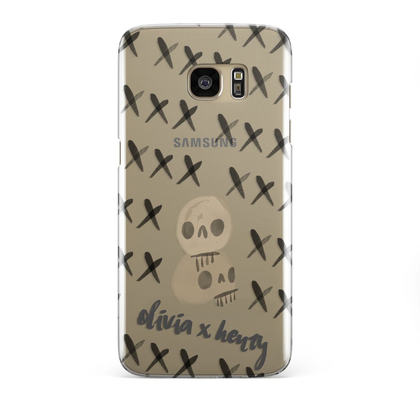 Skulls and Kisses Personalised Samsung Galaxy S7 Edge Case