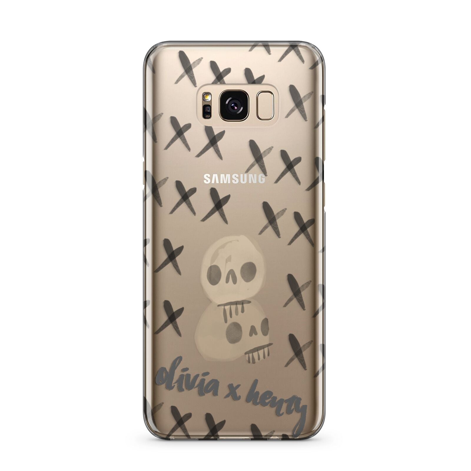 Skulls and Kisses Personalised Samsung Galaxy S8 Plus Case