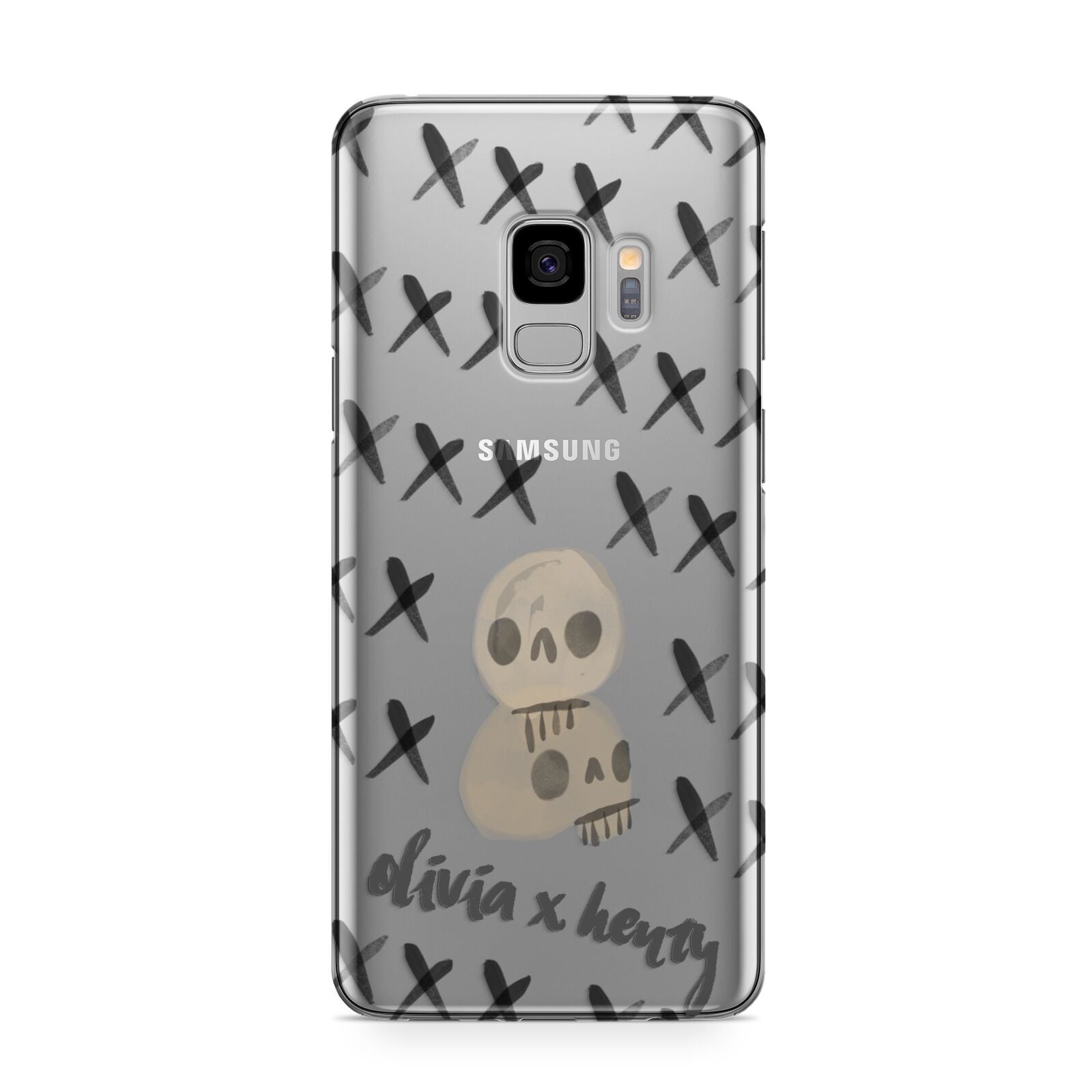 Skulls and Kisses Personalised Samsung Galaxy S9 Case