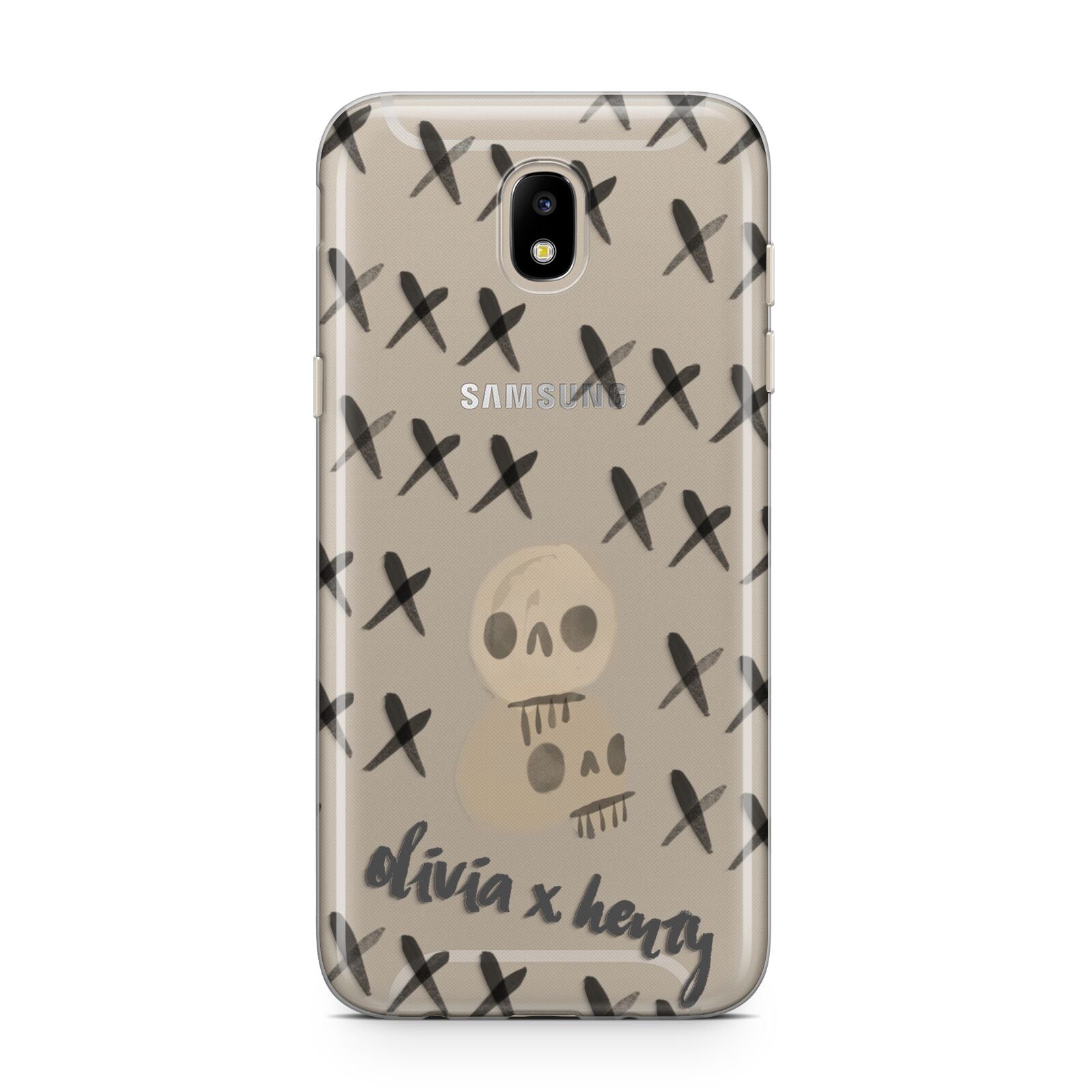 Skulls and Kisses Personalised Samsung J5 2017 Case