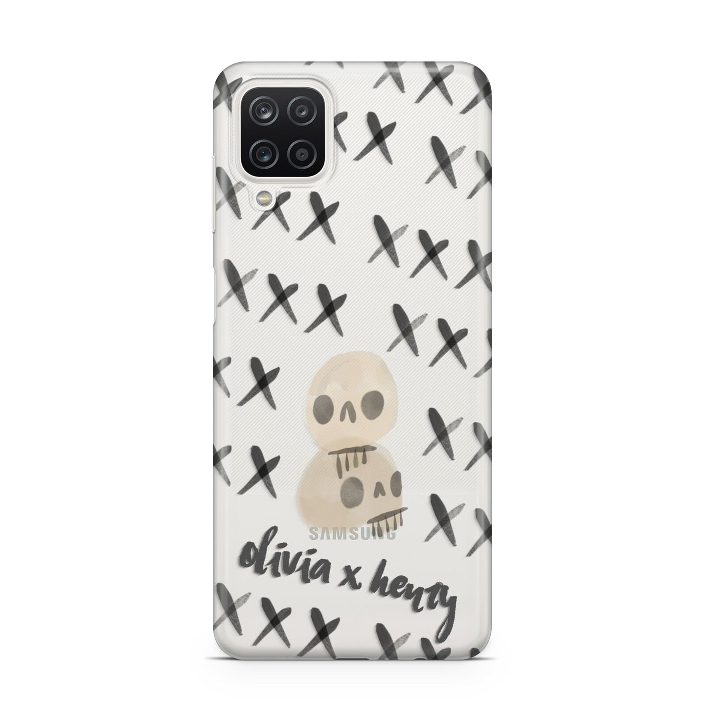 Skulls and Kisses Personalised Samsung M12 Case