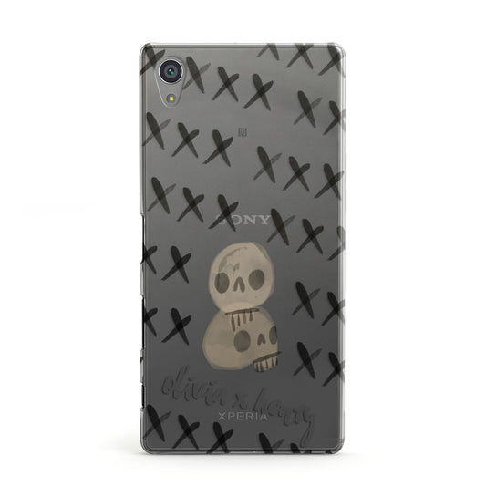 Skulls and Kisses Personalised Sony Xperia Case