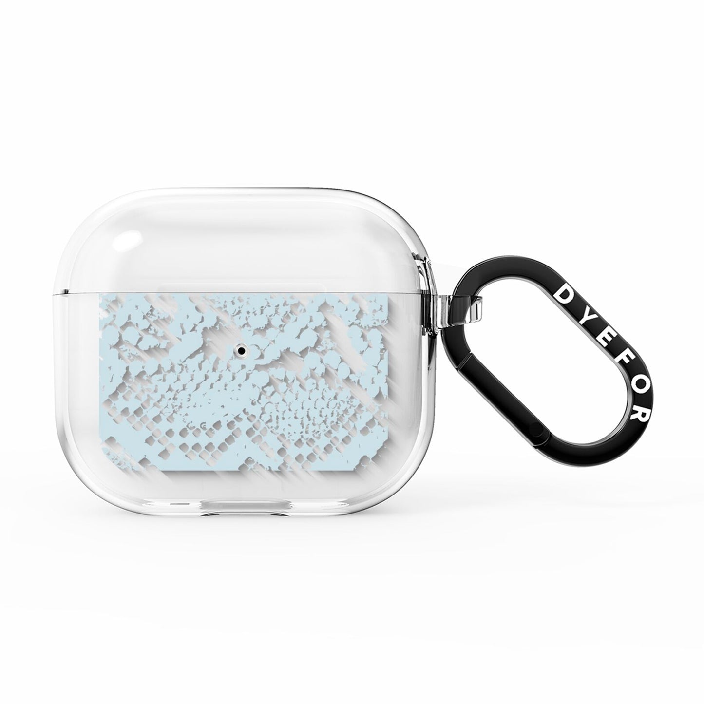 Sky Blue Snakeskin AirPods Clear Case 3rd Gen