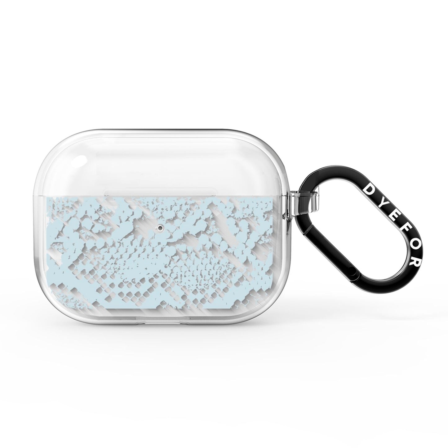 Sky Blue Snakeskin AirPods Pro Clear Case