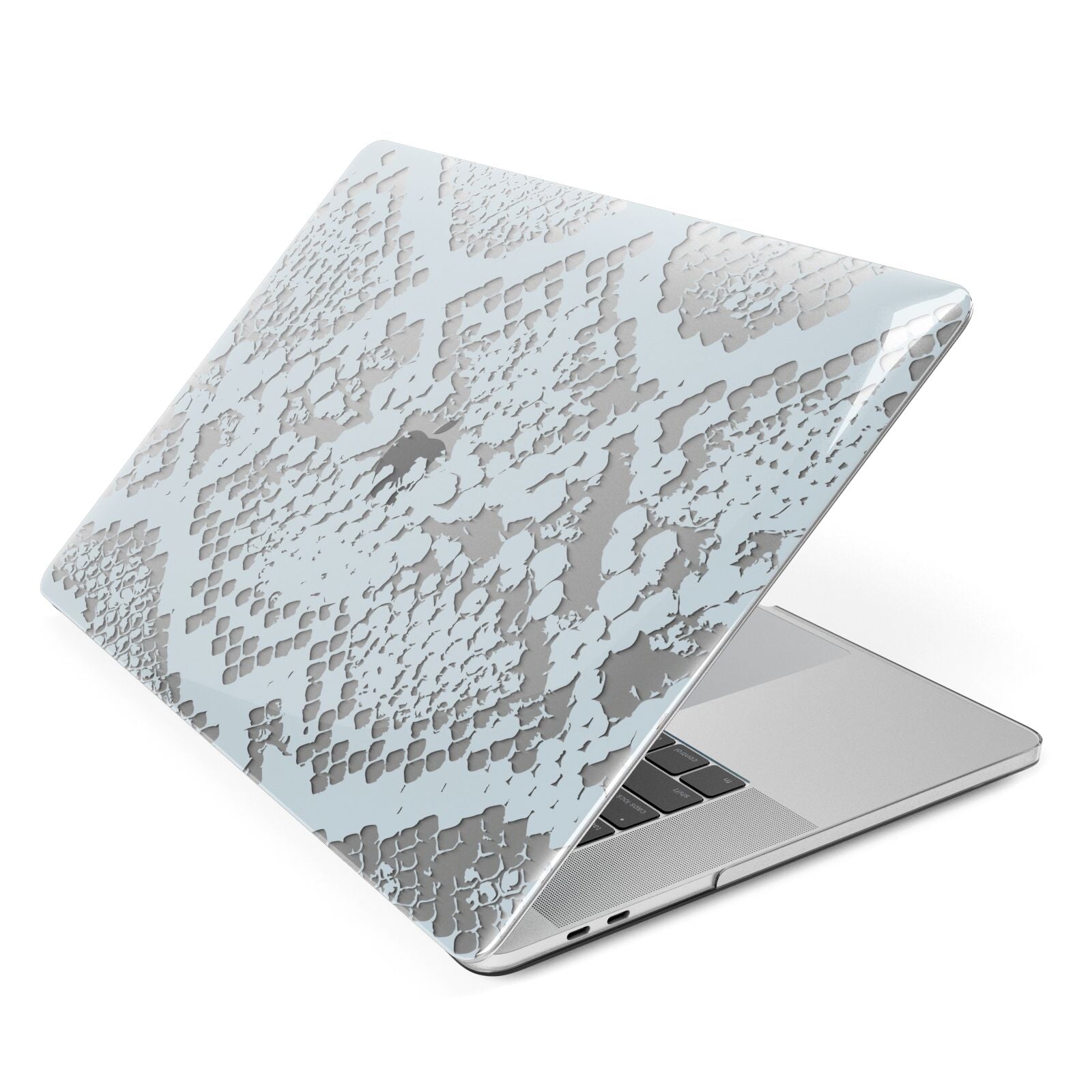 Sky Blue Snakeskin Apple MacBook Case Side View