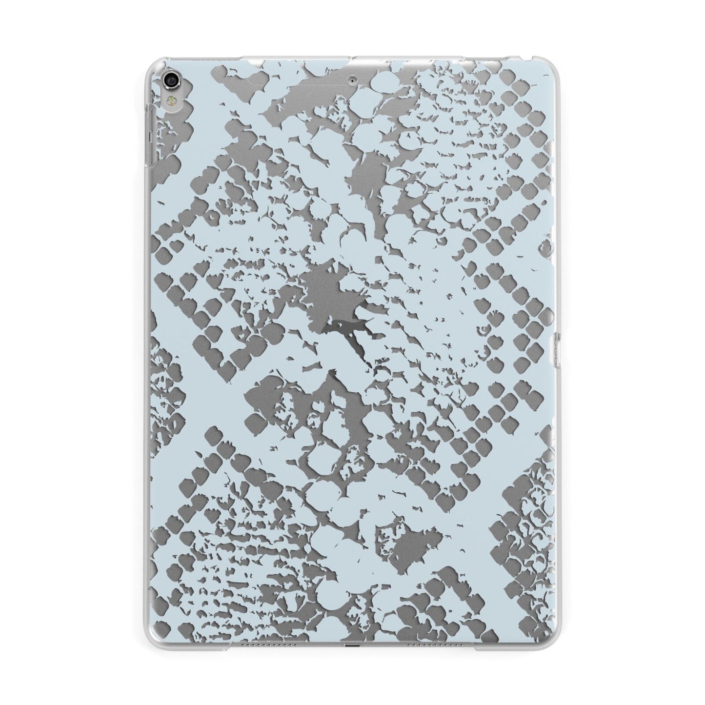 Sky Blue Snakeskin Apple iPad Silver Case