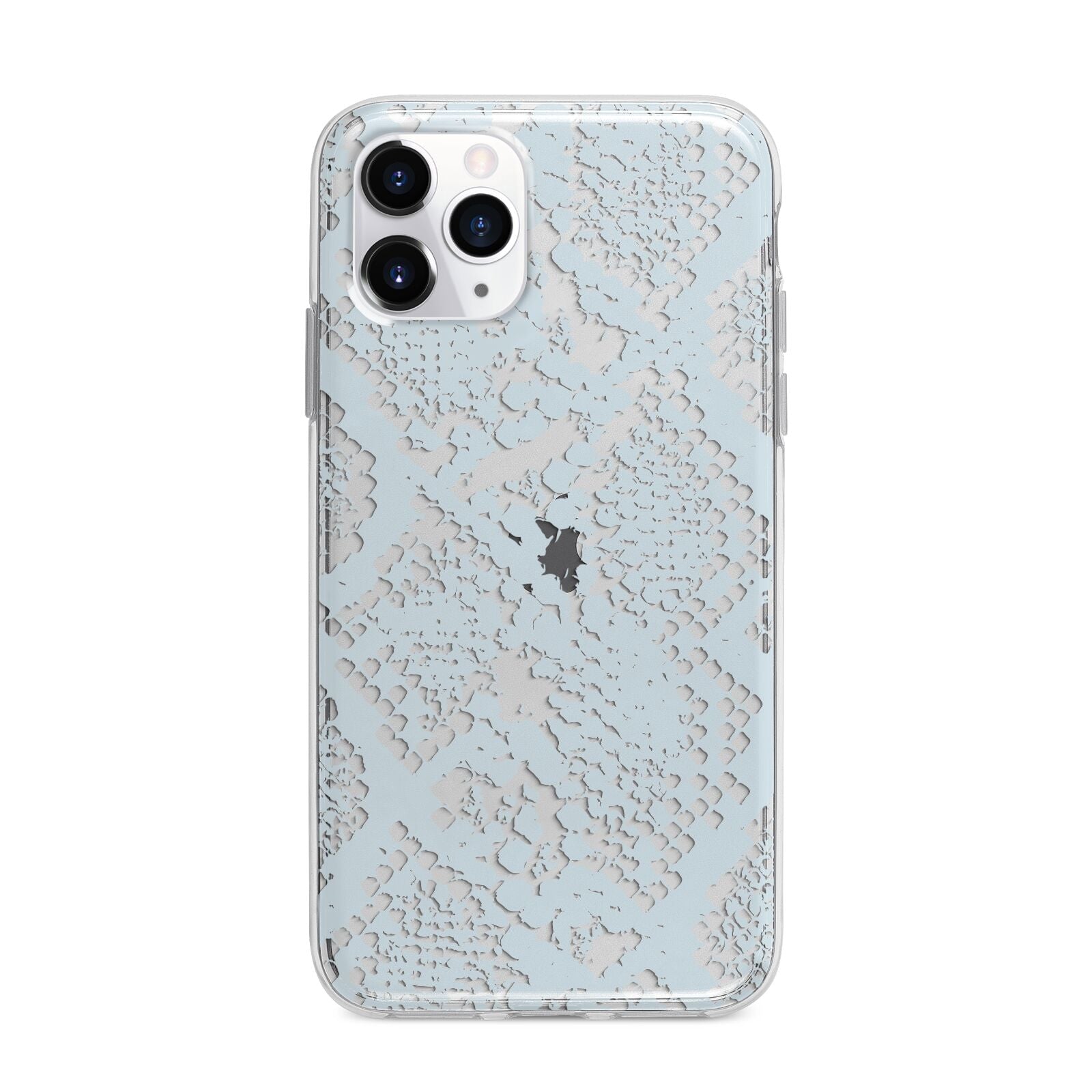 Sky Blue Snakeskin Apple iPhone 11 Pro Max in Silver with Bumper Case