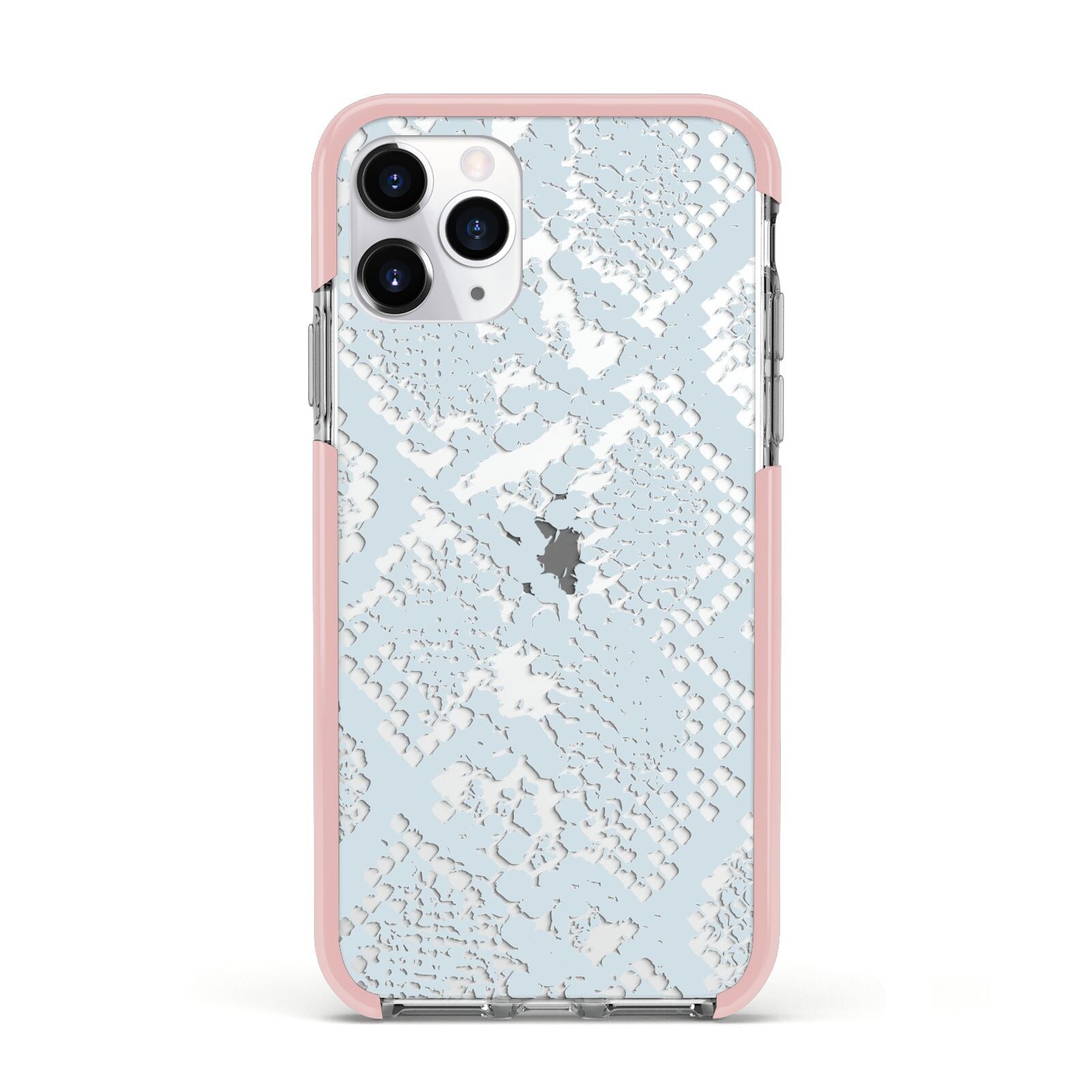 Sky Blue Snakeskin Apple iPhone 11 Pro in Silver with Pink Impact Case