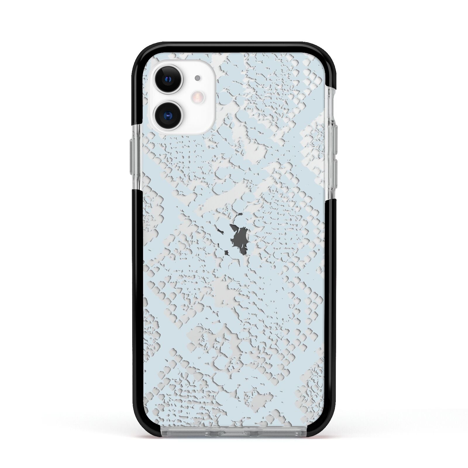 Sky Blue Snakeskin Apple iPhone 11 in White with Black Impact Case