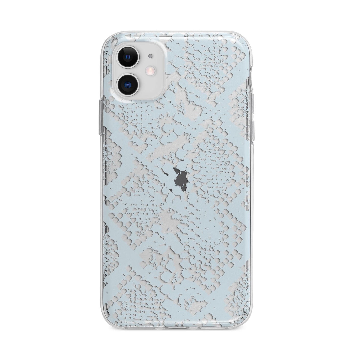 Sky Blue Snakeskin Apple iPhone 11 in White with Bumper Case