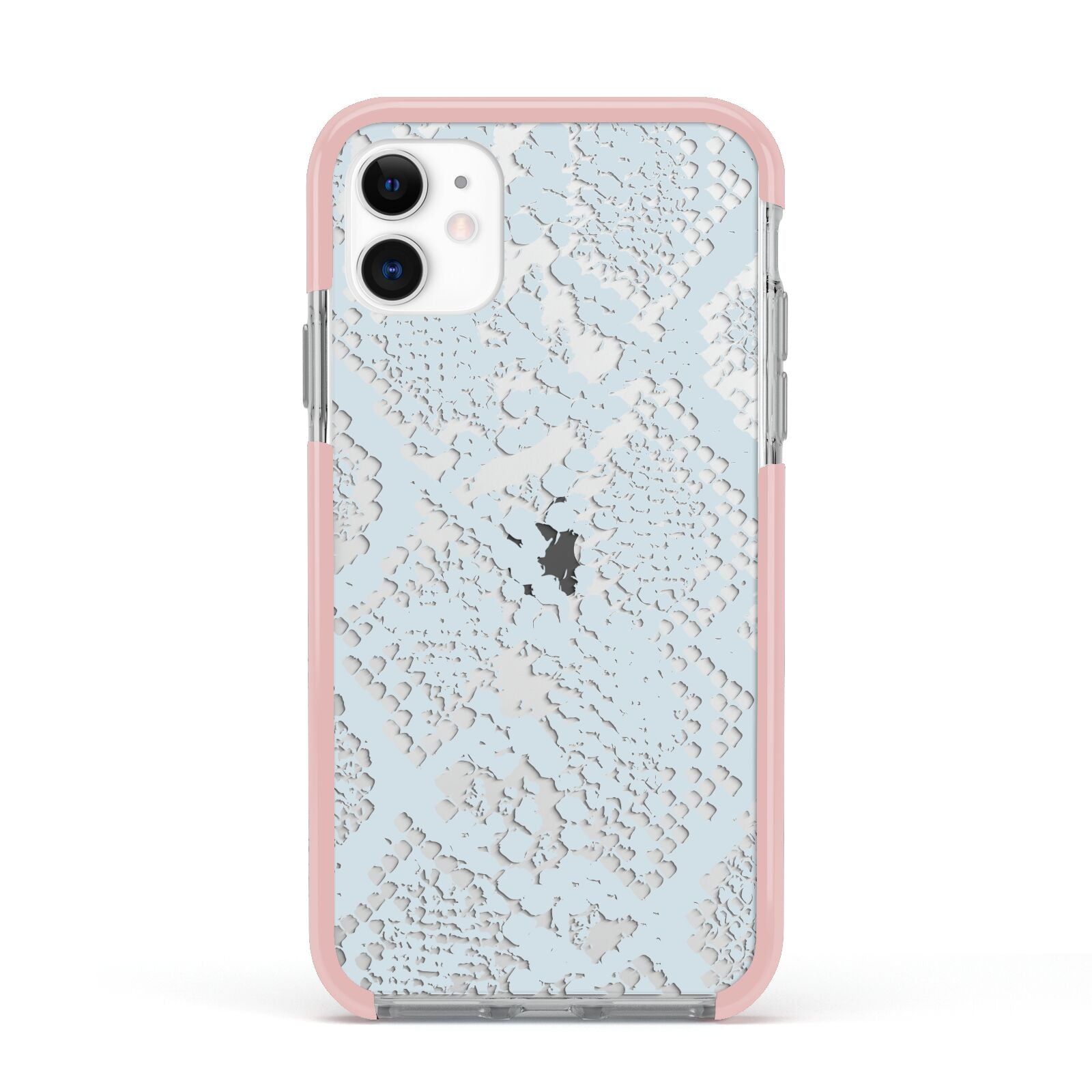 Sky Blue Snakeskin Apple iPhone 11 in White with Pink Impact Case