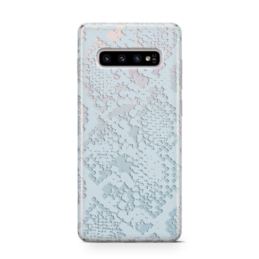 Sky Blue Snakeskin Protective Samsung Galaxy Case