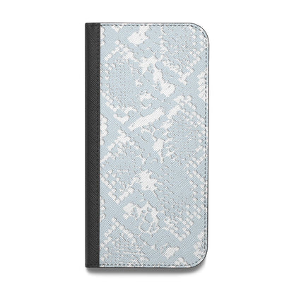 Sky Blue Snakeskin Vegan Leather Flip iPhone Case