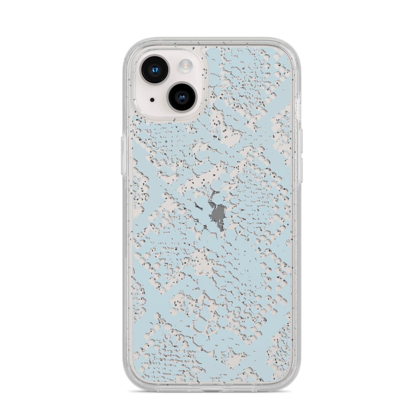 Sky Blue Snakeskin iPhone 14 Plus Glitter Tough Case Starlight