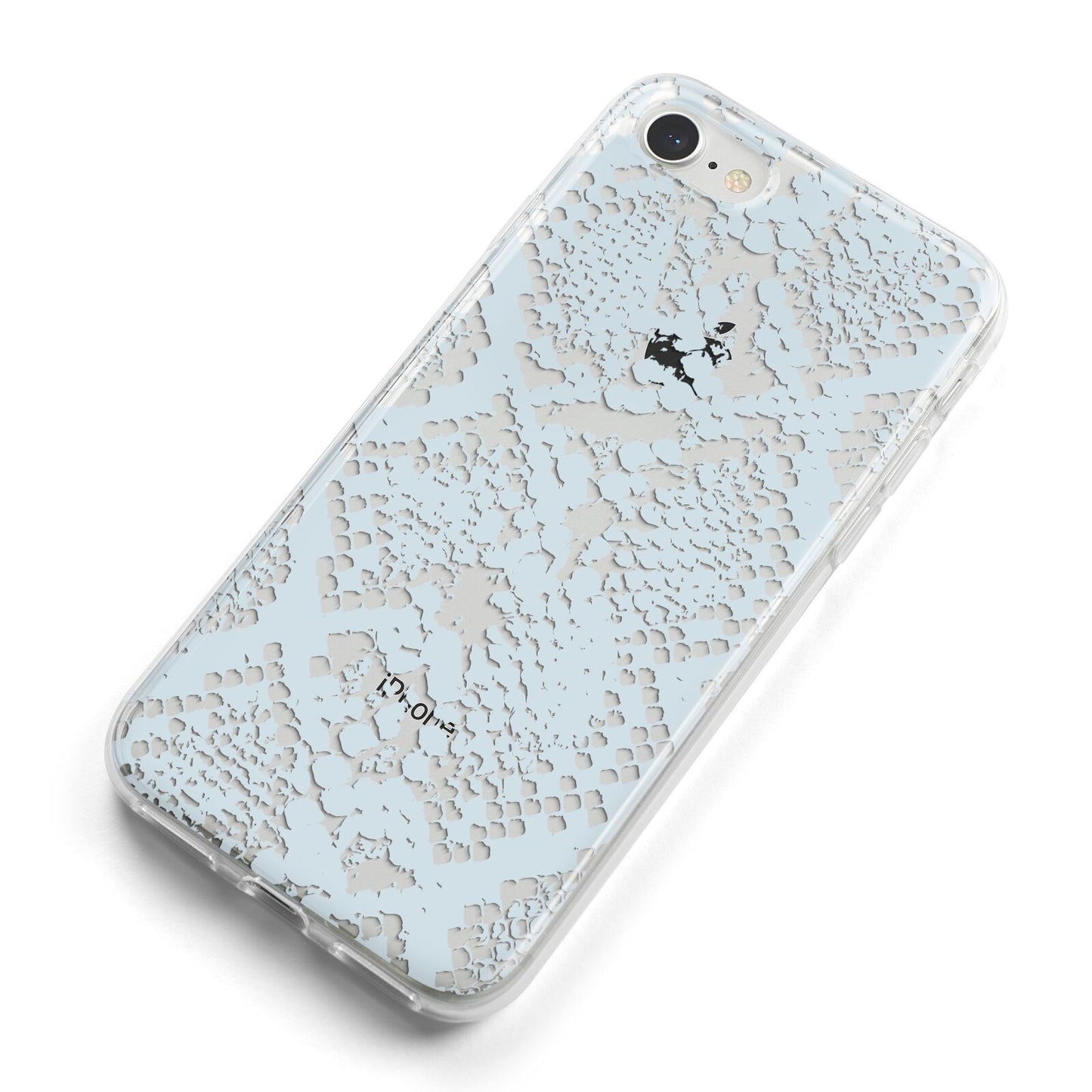 Sky Blue Snakeskin iPhone 8 Bumper Case on Silver iPhone Alternative Image