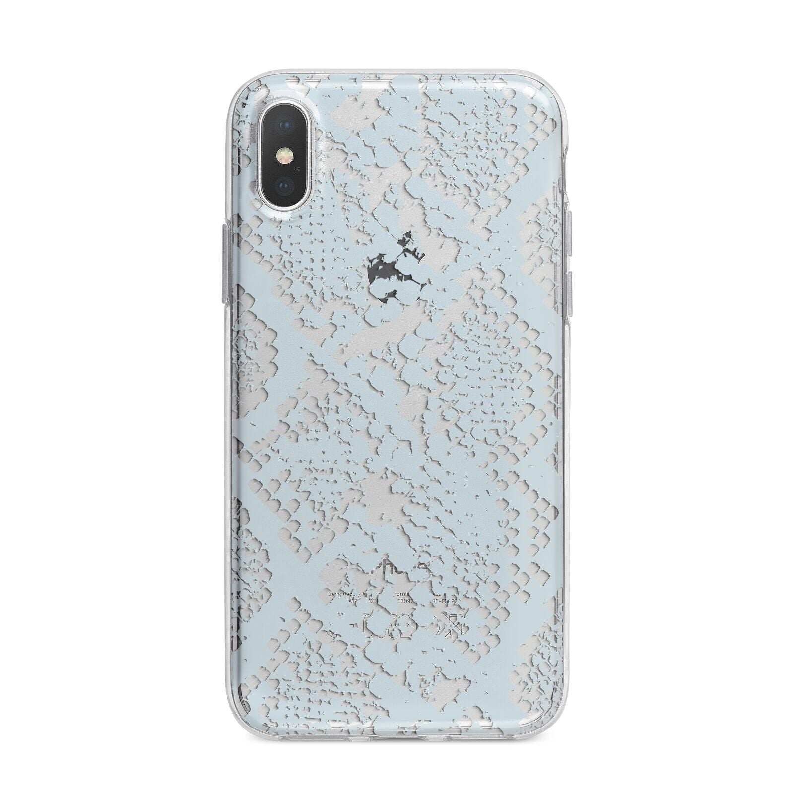 Sky Blue Snakeskin iPhone X Bumper Case on Silver iPhone Alternative Image 1