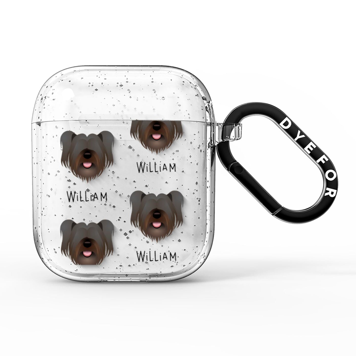 Skye Terrier Icon with Name AirPods Glitter Case