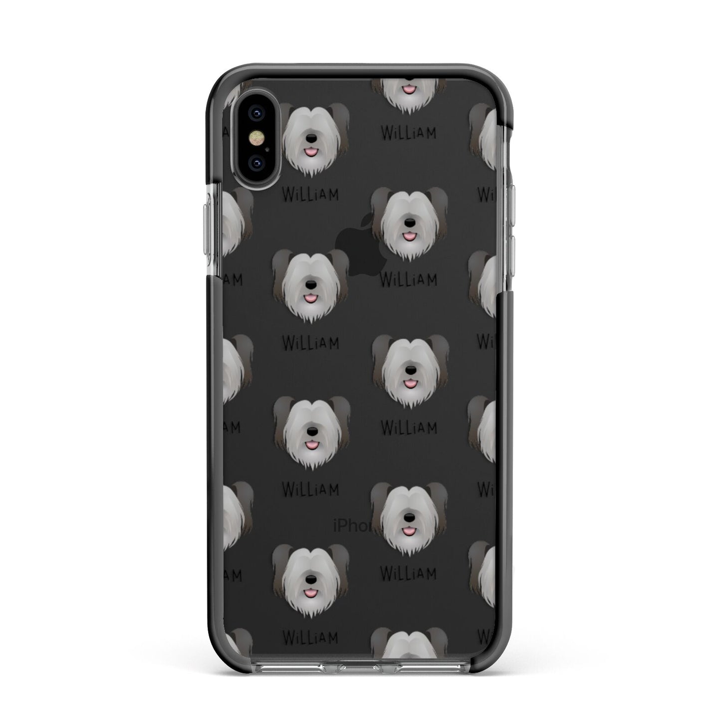 Skye Terrier Icon with Name Apple iPhone Xs Max Impact Case Black Edge on Black Phone