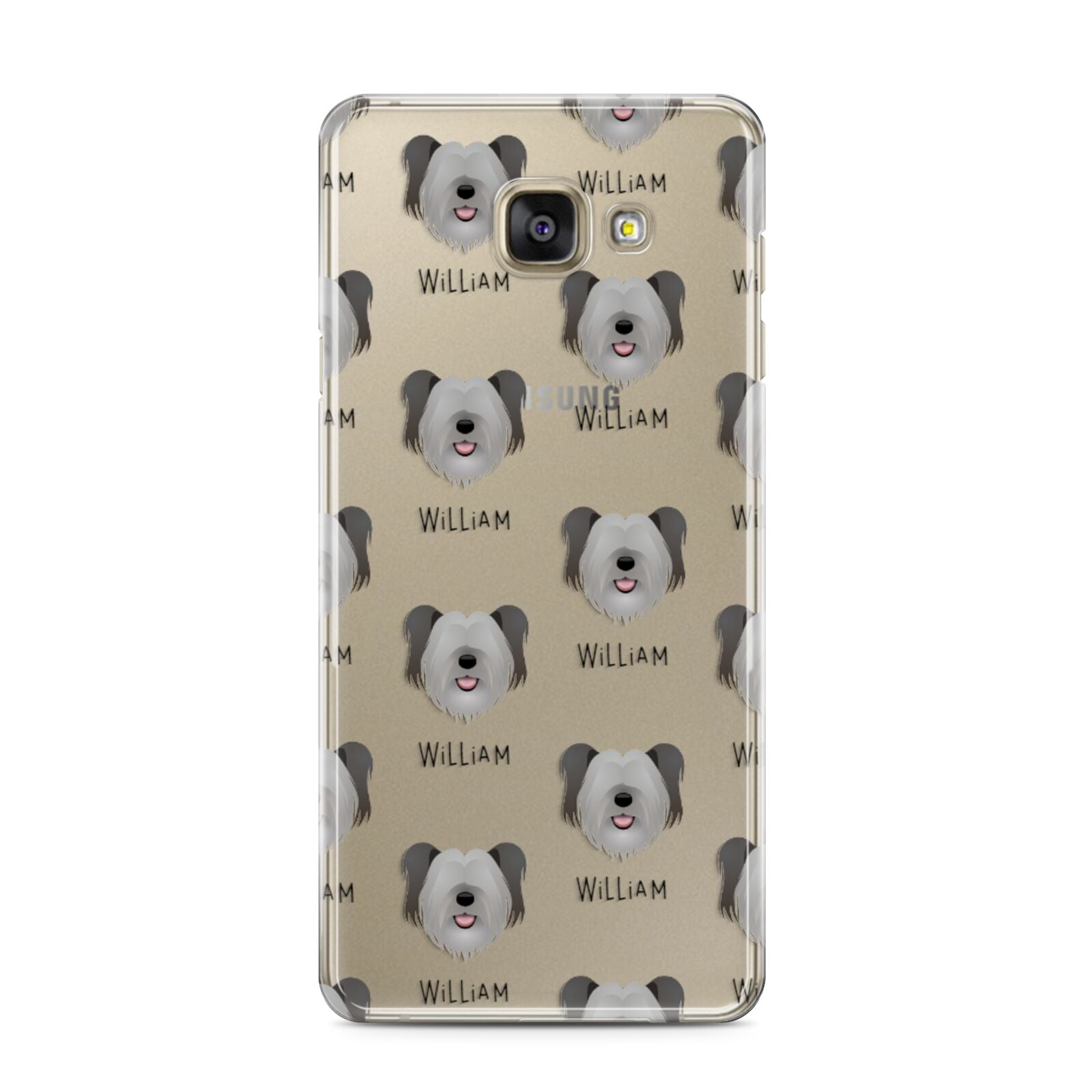 Skye Terrier Icon with Name Samsung Galaxy A3 2016 Case on gold phone