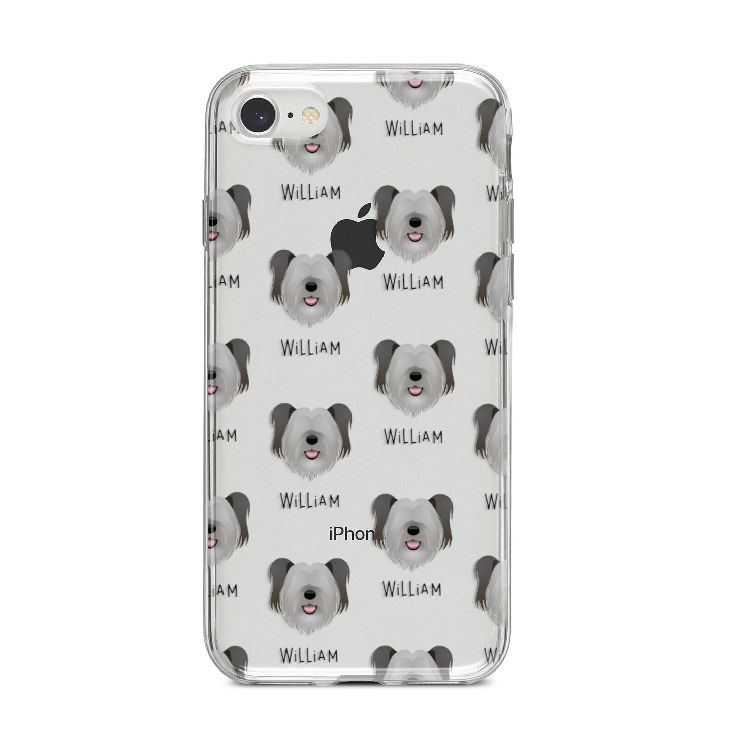 Skye Terrier Icon with Name iPhone 8 Bumper Case on Silver iPhone