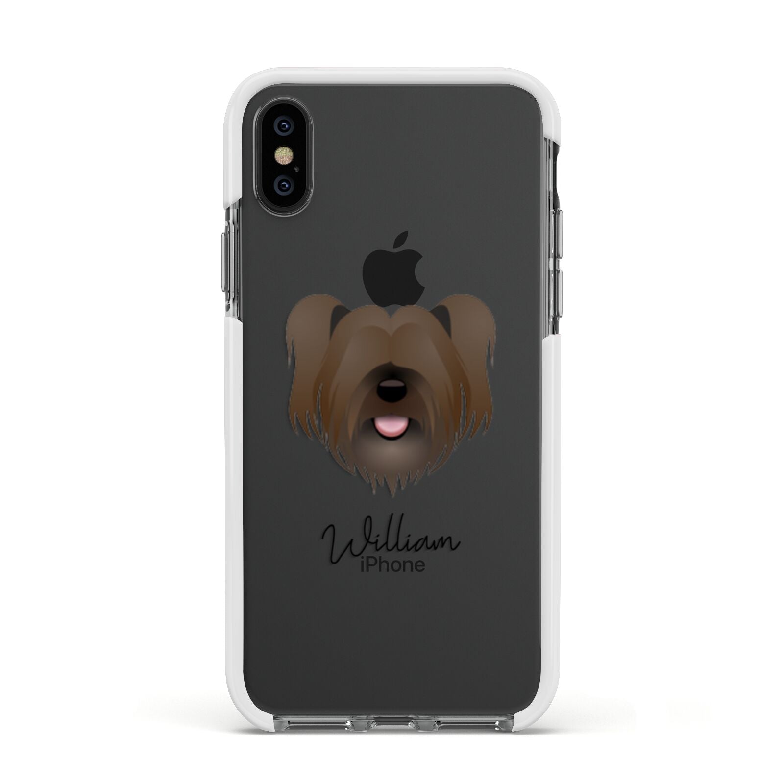 Skye Terrier Personalised Apple iPhone Xs Impact Case White Edge on Black Phone