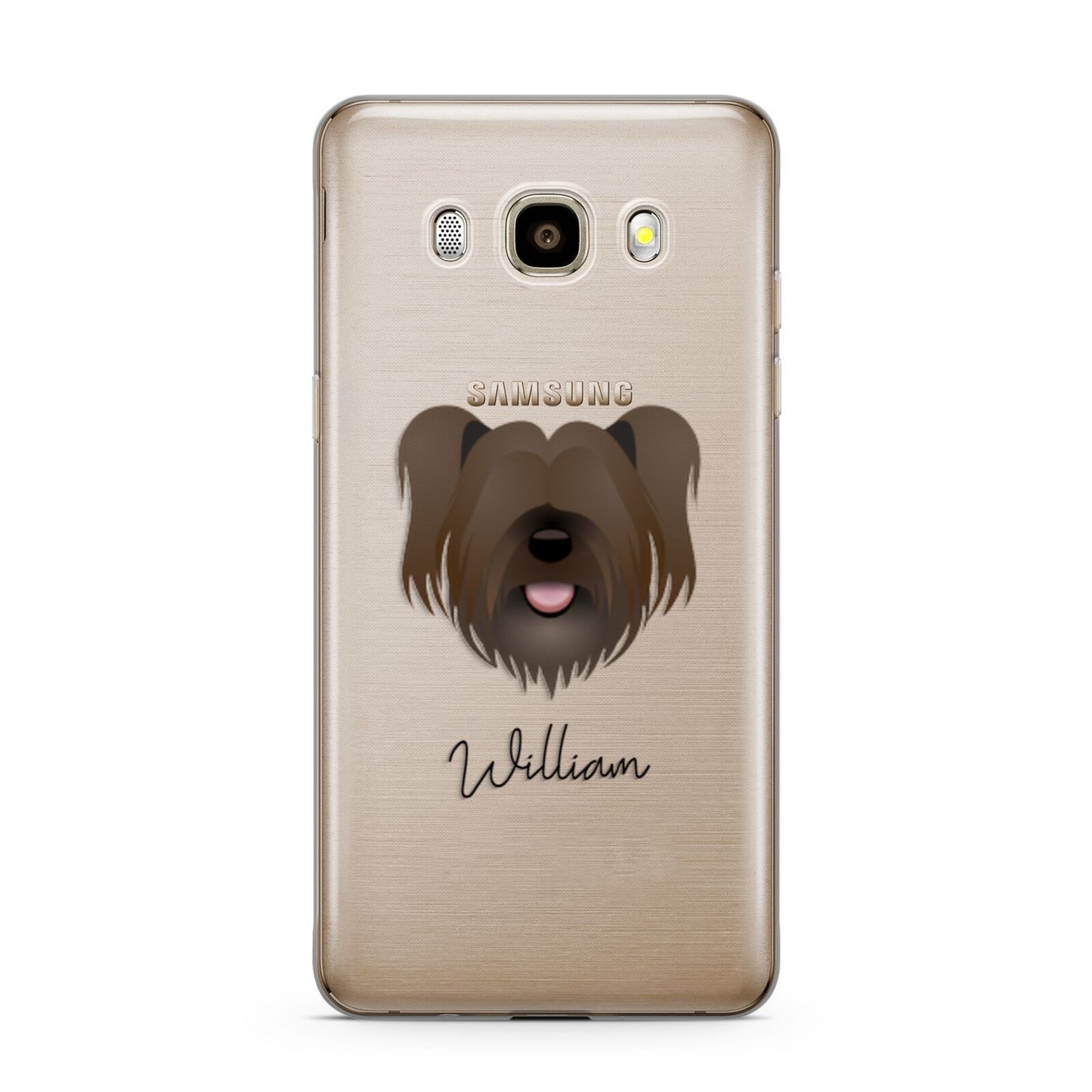 Skye Terrier Personalised Samsung Galaxy J7 2016 Case on gold phone