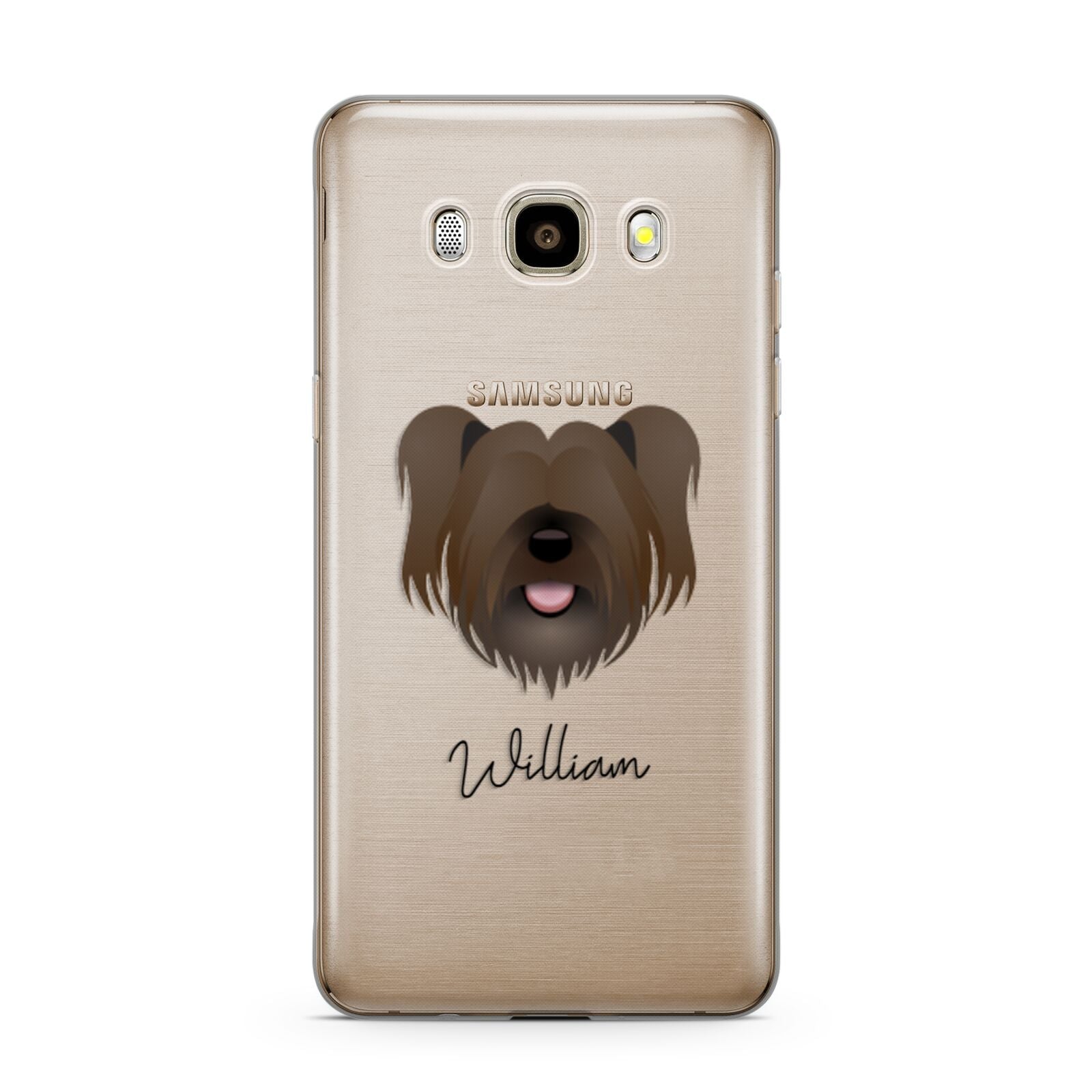 Skye Terrier Personalised Samsung Galaxy J7 2016 Case on gold phone