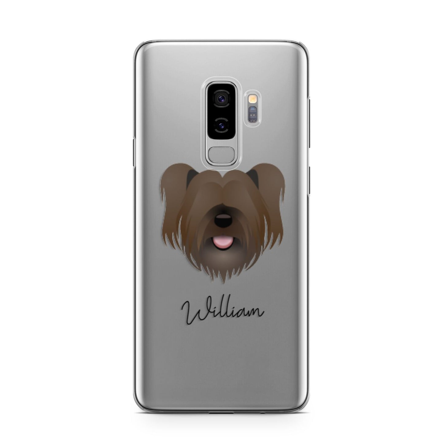 Skye Terrier Personalised Samsung Galaxy S9 Plus Case on Silver phone