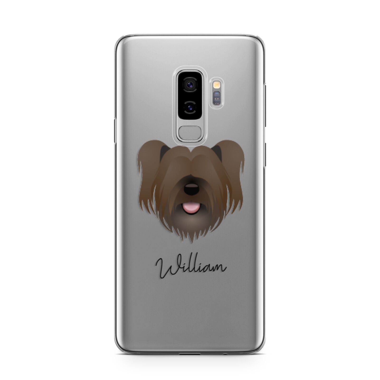 Skye Terrier Personalised Samsung Galaxy S9 Plus Case on Silver phone