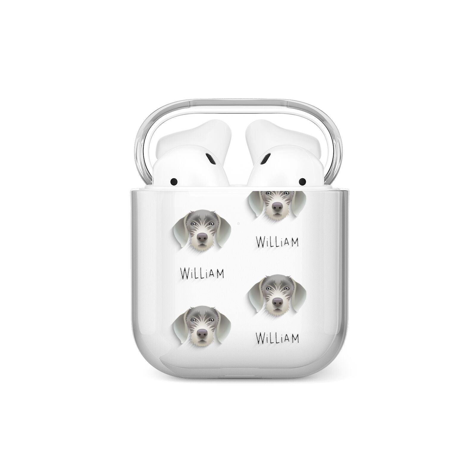 Slovakian Rough Haired Pointer Icon with Name AirPods Case