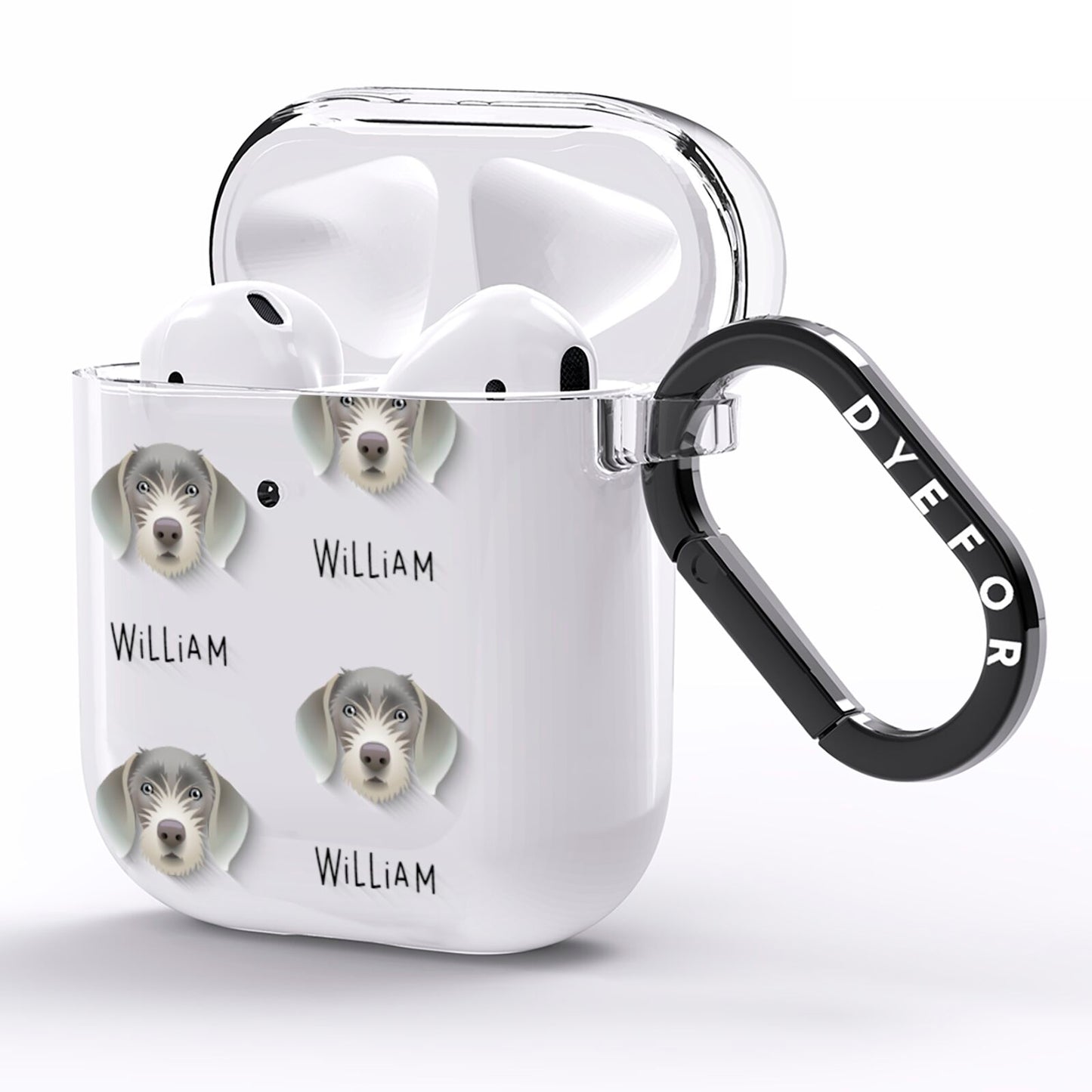 Slovakian Rough Haired Pointer Icon with Name AirPods Clear Case Side Image