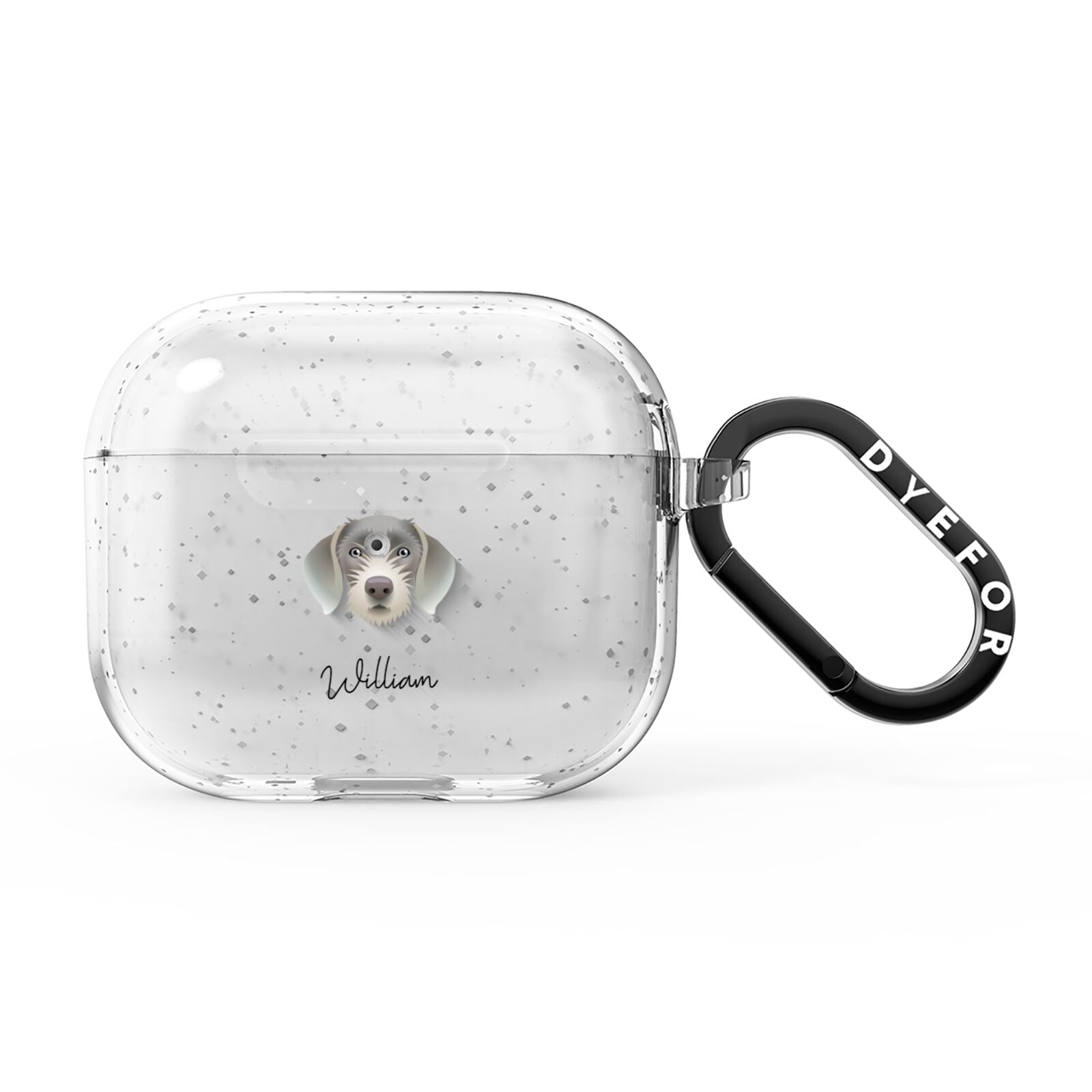 Slovakian Rough Haired Pointer Personalised AirPods Glitter Case 3rd Gen